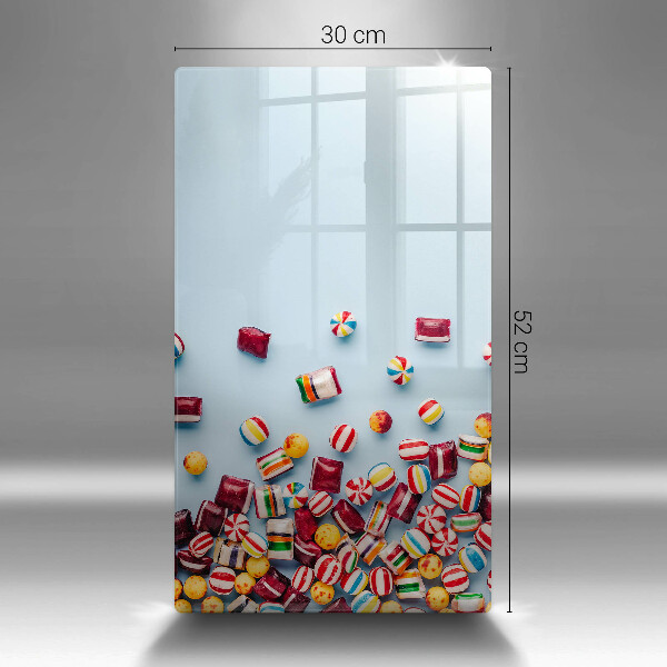 Glas Herdabdeckplatte Bunte Bonbons