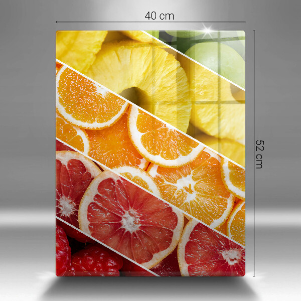 Glas Herdabdeckplatte Bunte Früchte