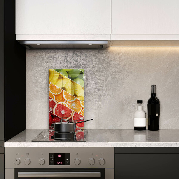 Glas Herdabdeckplatte Bunte Früchte