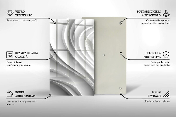 Glas Herdabdeckplatte Geometrische Linien