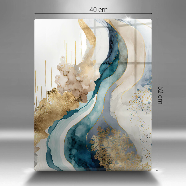 Glas Herdabdeckplatte Bunter Marmor