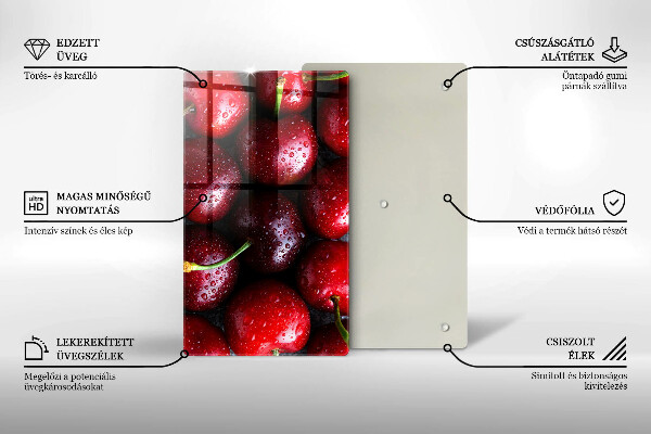 Glas Herdabdeckplatte Nahaufnahme von Kirschen