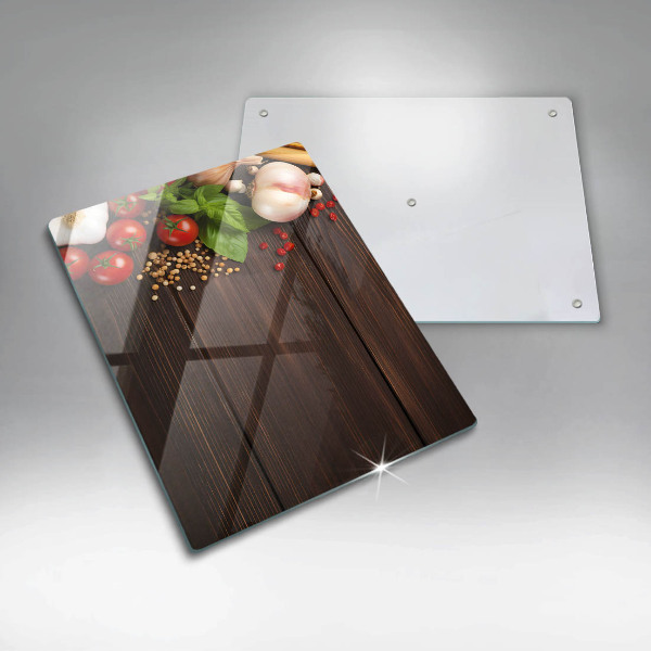 Glas Herdabdeckplatte Gemüse auf dem Tisch