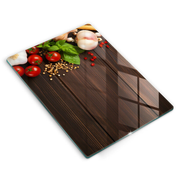 Glas Herdabdeckplatte Gemüse auf dem Tisch