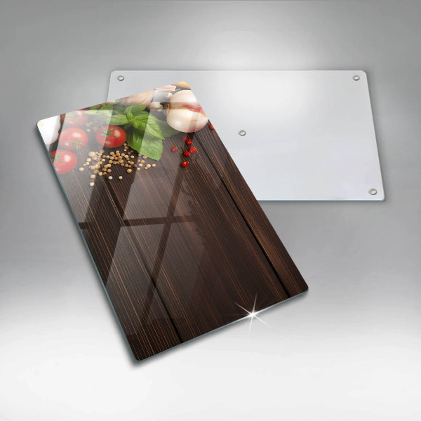 Glas Herdabdeckplatte Gemüse auf dem Tisch