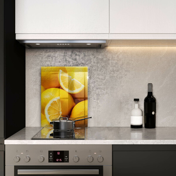Glas Herdabdeckplatte Saftige Zitronen