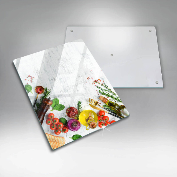 Glas Herdabdeckplatte Gemüse und Gewürze