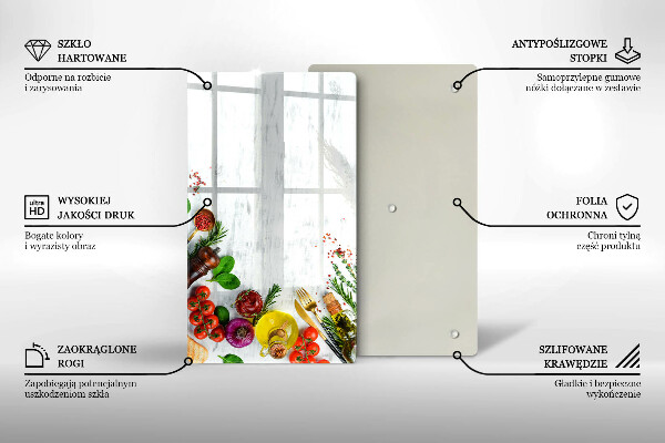 Glas Herdabdeckplatte Gemüse und Gewürze
