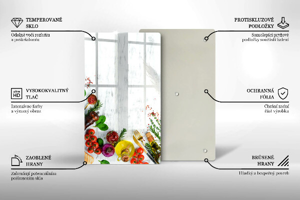 Glas Herdabdeckplatte Gemüse und Gewürze
