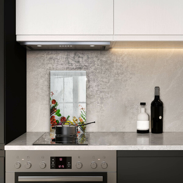 Glas Herdabdeckplatte Gemüse und Gewürze