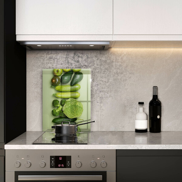 Glas Herdabdeckplatte Grünes Obst und Gemüse