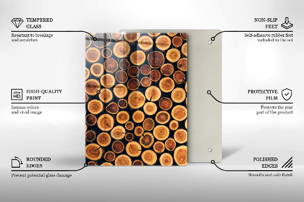 Glas Herdabdeckplatte Boho-Blättermuster