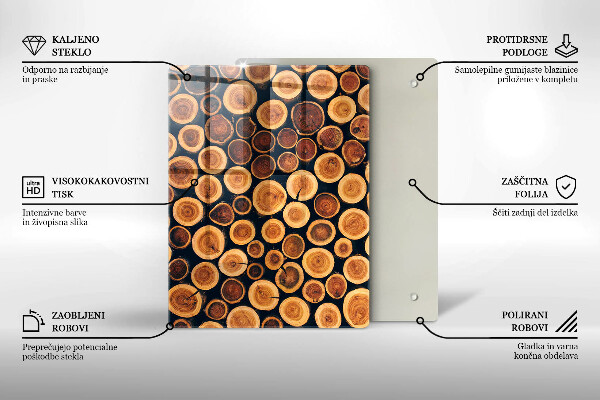 Glas Herdabdeckplatte Boho-Blättermuster