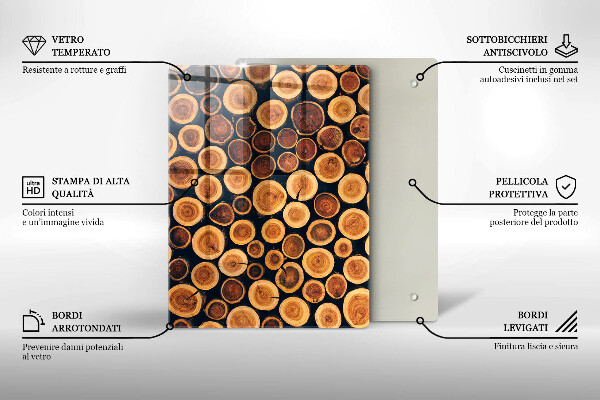 Glas Herdabdeckplatte Boho-Blättermuster