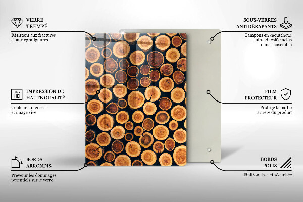 Glas Herdabdeckplatte Boho-Blättermuster