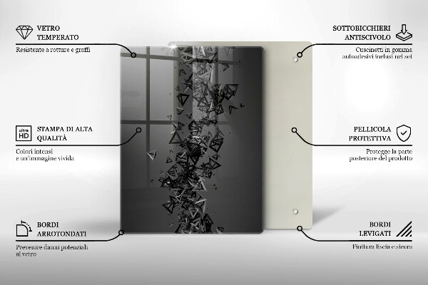 Glas Ceranfeldabdeckung Spritzschutz Bunte Pixelquadrate