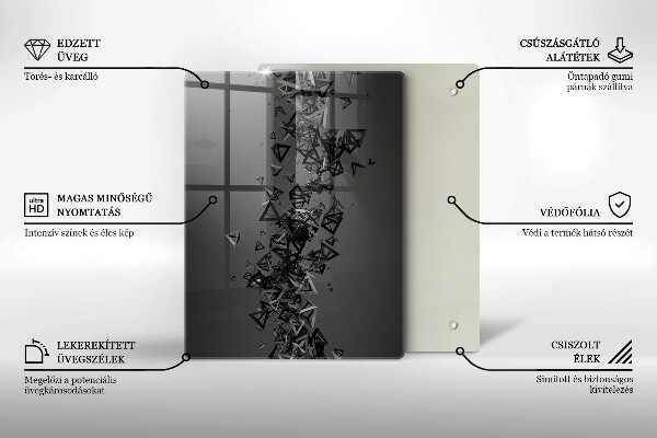 Glas Ceranfeldabdeckung Spritzschutz Bunte Pixelquadrate