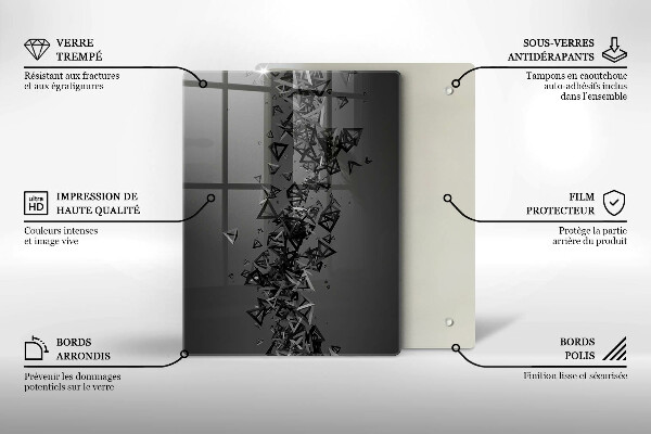 Glas Ceranfeldabdeckung Spritzschutz Bunte Pixelquadrate
