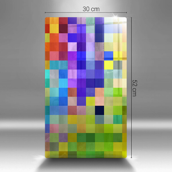 Glas Ceranfeldabdeckung Spritzschutz Bunte Pixelquadrate