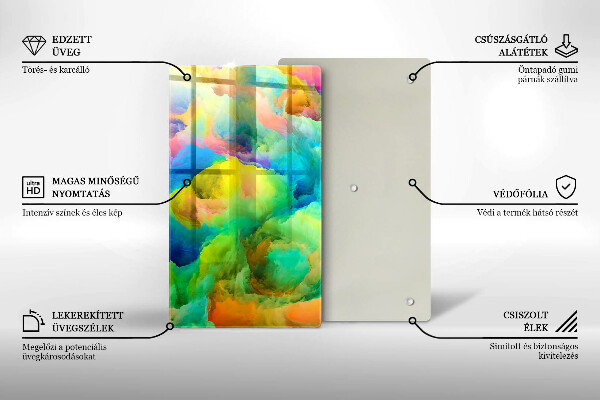 Glas Ceranfeldabdeckung Spritzschutz Bunte Abstraktion