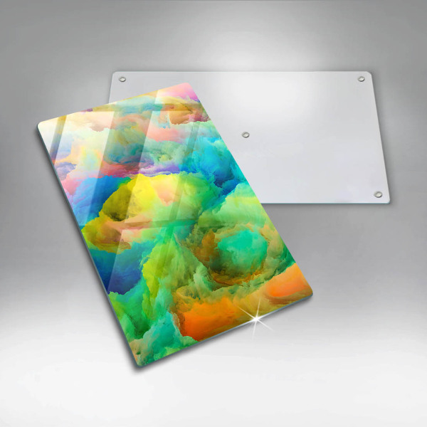 Glas Ceranfeldabdeckung Spritzschutz Bunte Abstraktion