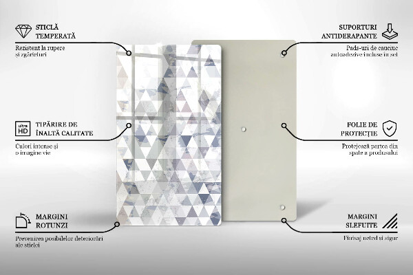 Glas Ceranfeldabdeckung Spritzschutz Dreiecksmuster