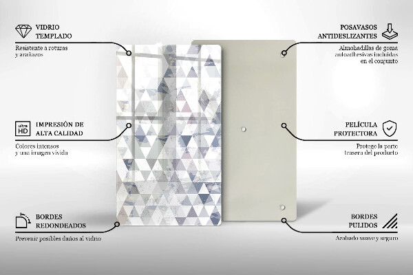 Glas Ceranfeldabdeckung Spritzschutz Dreiecksmuster
