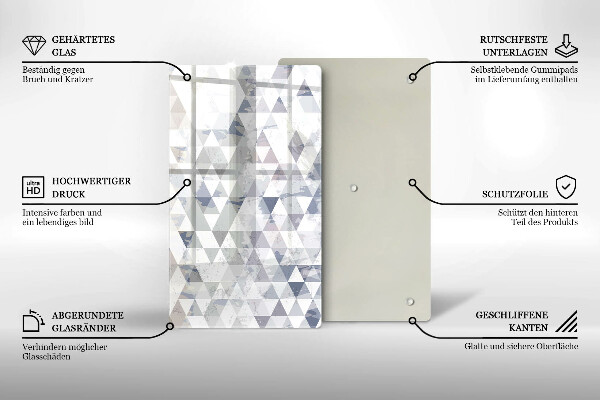 Glas Ceranfeldabdeckung Spritzschutz Dreiecksmuster