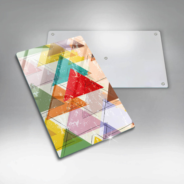 Glas Ceranfeldabdeckung Spritzschutz Bemalte Dreiecke