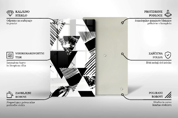 Glas Herdabdeckplatte Geometrische Dreiecke