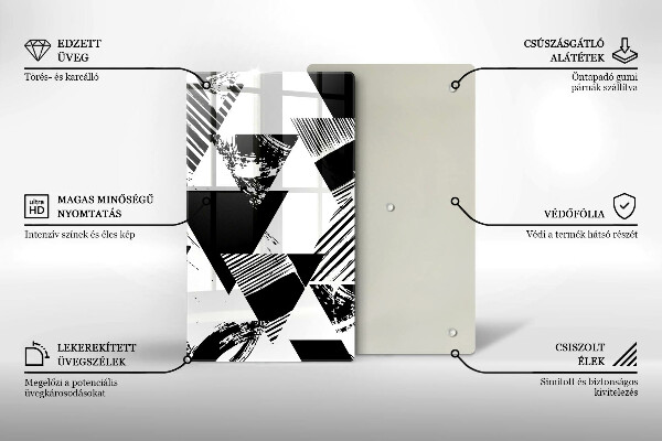 Glas Herdabdeckplatte Geometrische Dreiecke