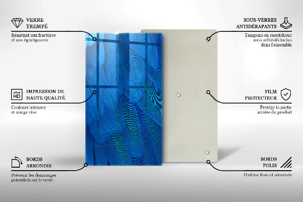 Glas Ceranfeldabdeckung Spritzschutz Vogelfedern