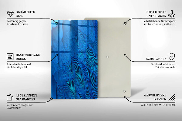 Glas Ceranfeldabdeckung Spritzschutz Vogelfedern