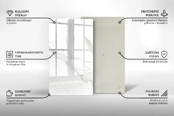 Glas Ceranfeldabdeckung Spritzschutz Zarter weißer Marmor