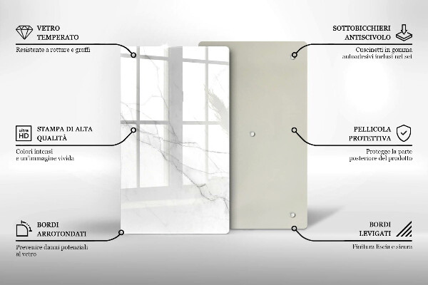 Glas Ceranfeldabdeckung Spritzschutz Zarter weißer Marmor