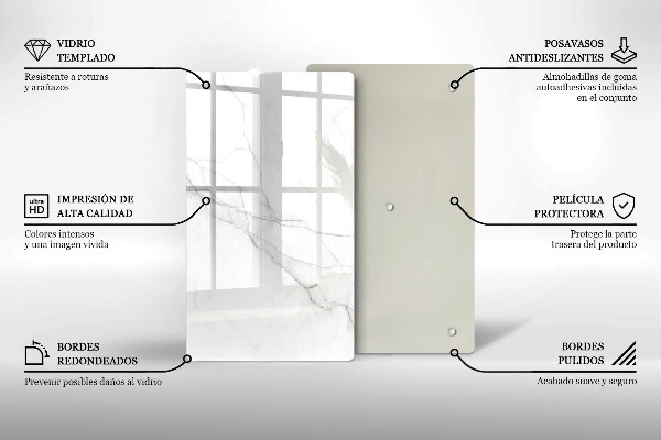 Glas Ceranfeldabdeckung Spritzschutz Zarter weißer Marmor