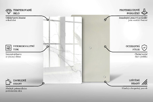 Glas Ceranfeldabdeckung Spritzschutz Zarter weißer Marmor