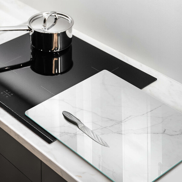 Glas Ceranfeldabdeckung Spritzschutz Zarter weißer Marmor