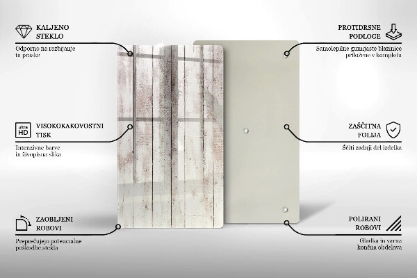 Glas Ceranfeldabdeckung Spritzschutz Alte Holzbretter