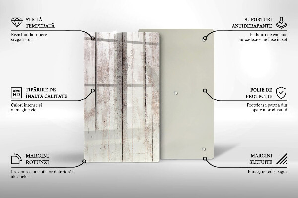Glas Ceranfeldabdeckung Spritzschutz Alte Holzbretter