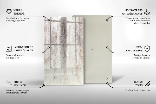 Glas Ceranfeldabdeckung Spritzschutz Alte Holzbretter