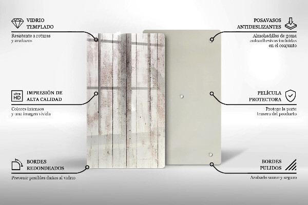 Glas Ceranfeldabdeckung Spritzschutz Alte Holzbretter