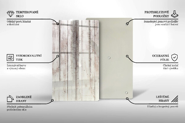 Glas Ceranfeldabdeckung Spritzschutz Alte Holzbretter