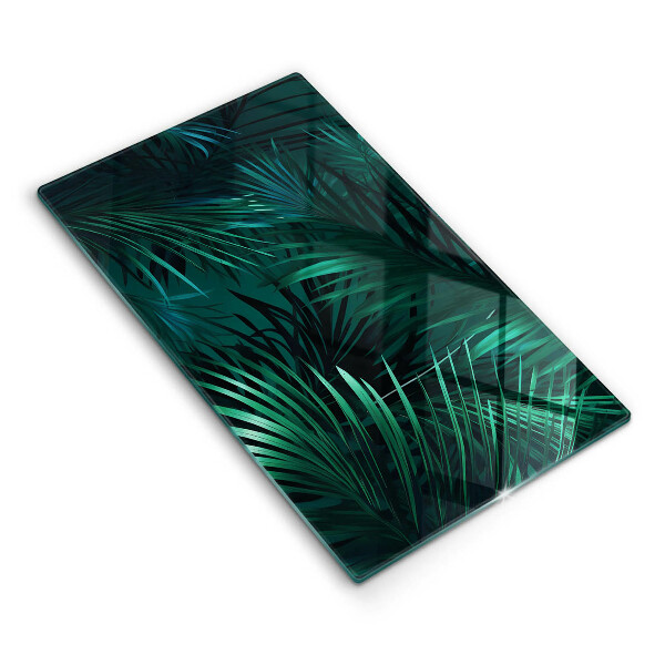 Glas Herdabdeckplatte Wilde Dschungelblätter