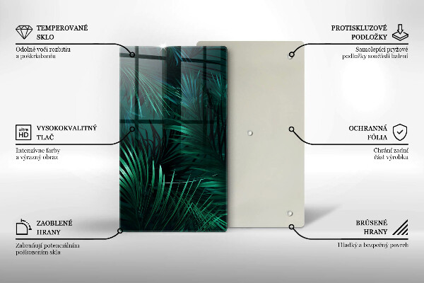 Glas Herdabdeckplatte Wilde Dschungelblätter