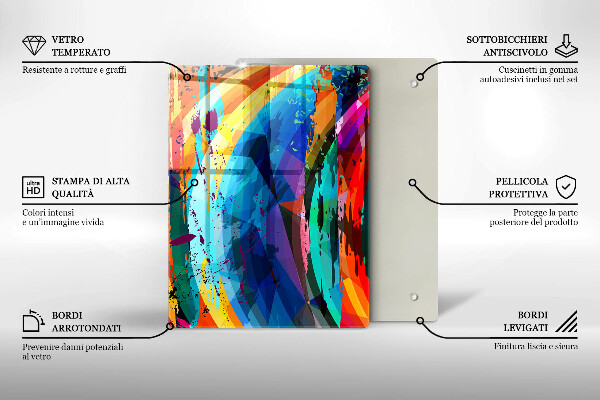 Glas Herdabdeckplatte Wilde Dschungelblätter