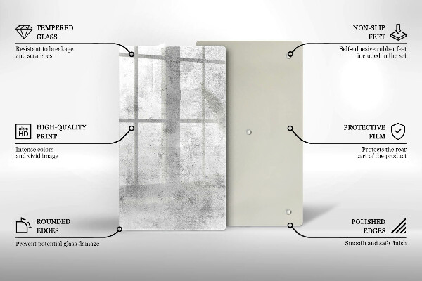 Glas Herdabdeckplatte Betonstruktur
