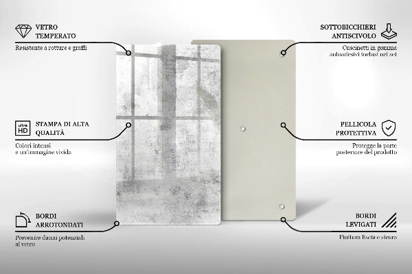 Glas Herdabdeckplatte Betonstruktur