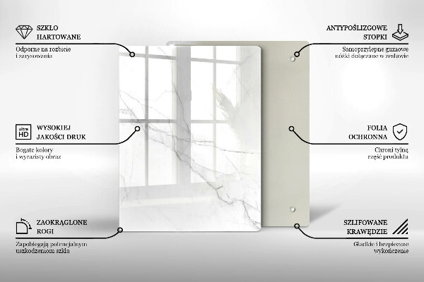 Glas Herdabdeckplatte Pastellmarmor