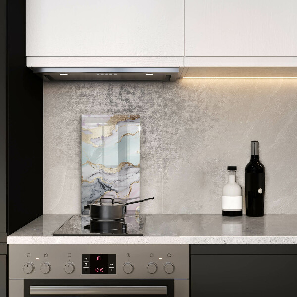 Glas Herdabdeckplatte Pastellmarmor